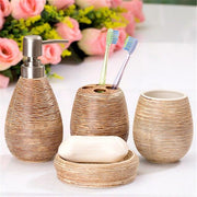 Ceramic imitation marble Bathroom Accessory Set Washing Tools Bottle Mouthwash Cup Soap Toothbrush Holder Household