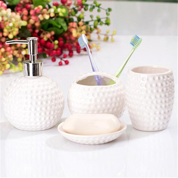 Ceramic imitation marble Bathroom Accessory Set Washing Tools Bottle Mouthwash Cup Soap Toothbrush Holder Household