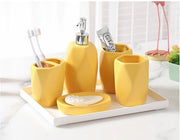 Ceramic romantic fashion Bathroom Accessory Set Washing Tools Bottle Mouthwash Cup Soap Toothbrush Holder Household Articles