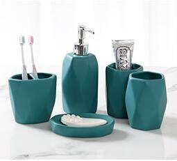 Ceramic romantic fashion Bathroom Accessory Set Washing Tools Bottle Mouthwash Cup Soap Toothbrush Holder Household Articles