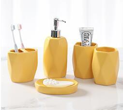 Ceramic romantic fashion Bathroom Accessory Set Washing Tools Bottle Mouthwash Cup Soap Toothbrush Holder Household Articles