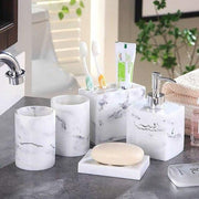 Ceramic imitation marble Bathroom Accessory Set Washing Tools Bottle bathroom kits simple bathroom brushing cup mug cup