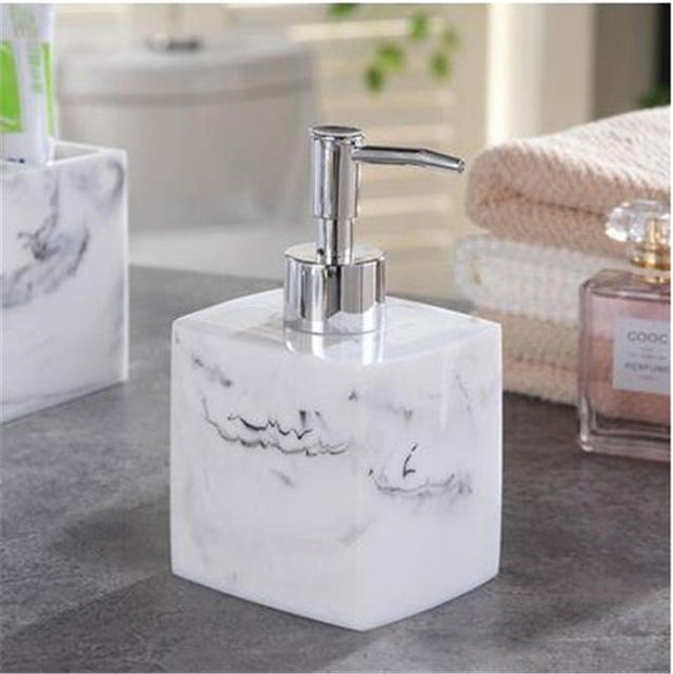 Ceramic imitation marble Bathroom Accessory Set Washing Tools Bottle bathroom kits simple bathroom brushing cup mug cup