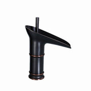 Solid Brass Basin Faucets Bathroom Taps Brushed Gold Black Waterfall Basin Tap European Faucet Wine Cup Shaped Tap Deck Mount