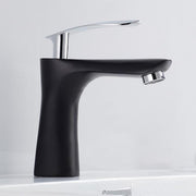 Bathroom Tall Basin Mixer Taps Sink Faucet Waterfall Counter Top White Black Hot and Cold Water Single Hole Handle Home Kitchen