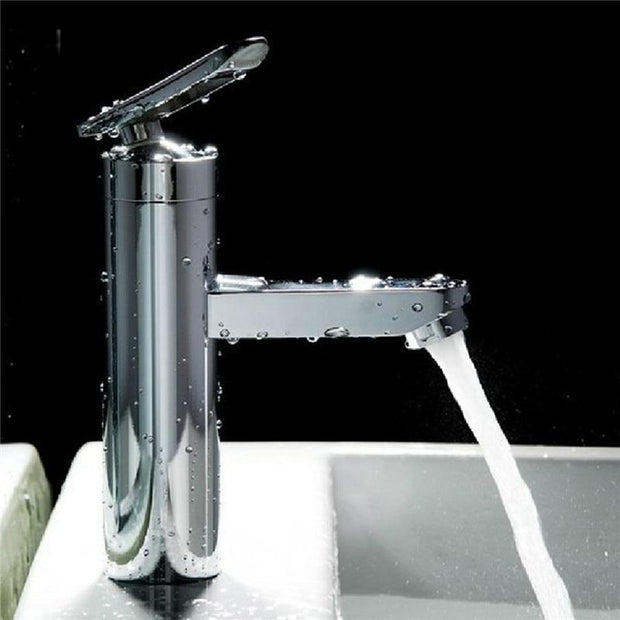 1 Pcs Bathroom Faucet Single Handle Hot & Cold Mixer Faucet Wash Basin Deck Mounted Water Taps for Kitchen Bathroom